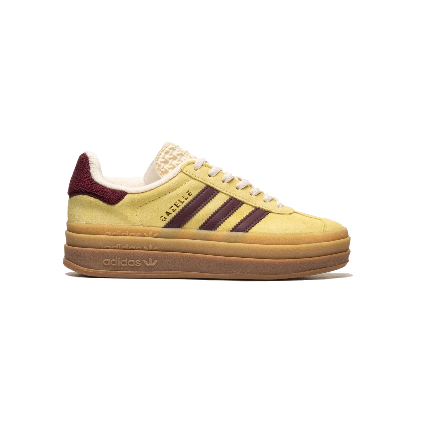 Adidas Gazelle Bold Scarpe Giallo Senape e Bordeaux Donna Platform Vintage