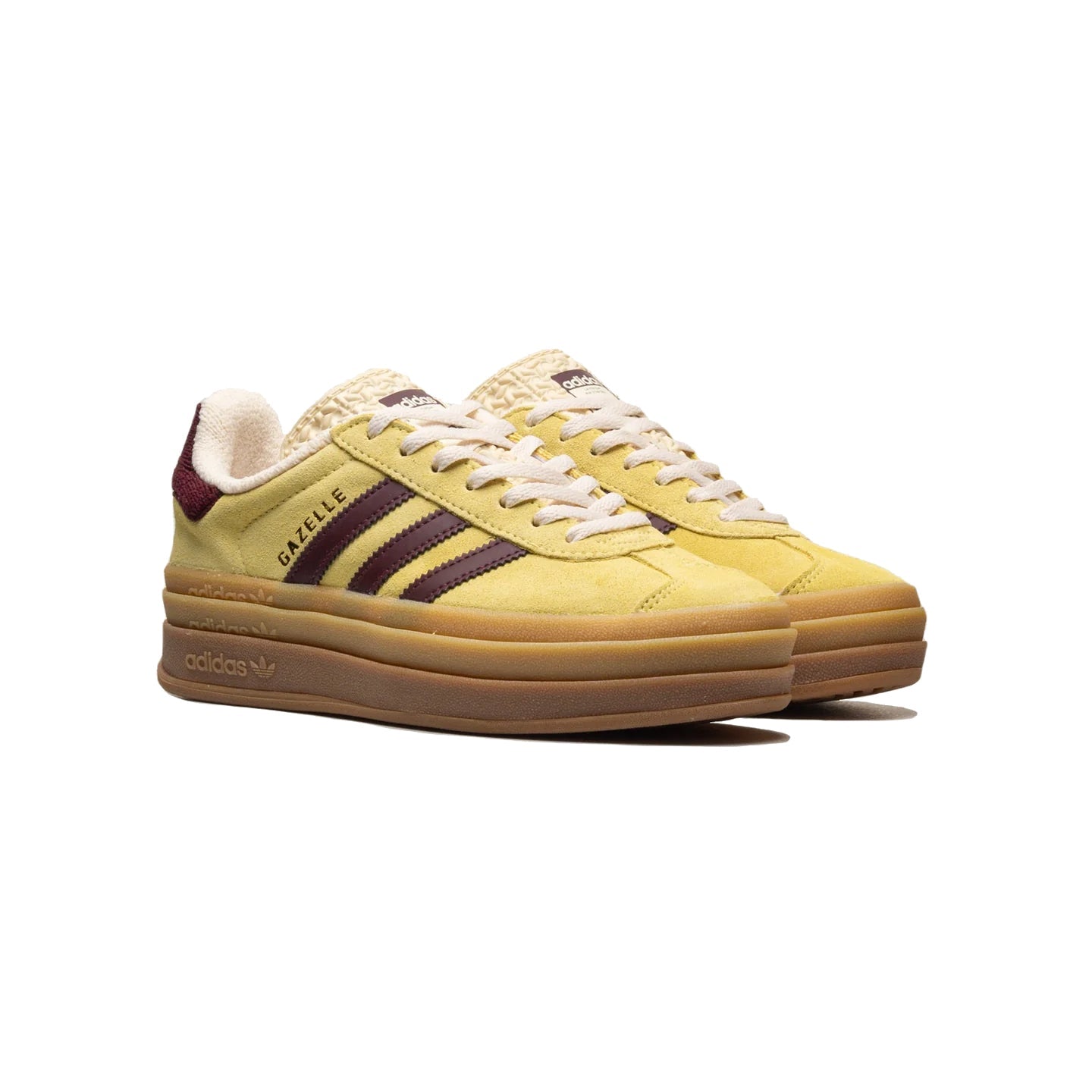 Adidas Gazelle Bold Scarpe Giallo Senape e Bordeaux Donna Platform Vintage