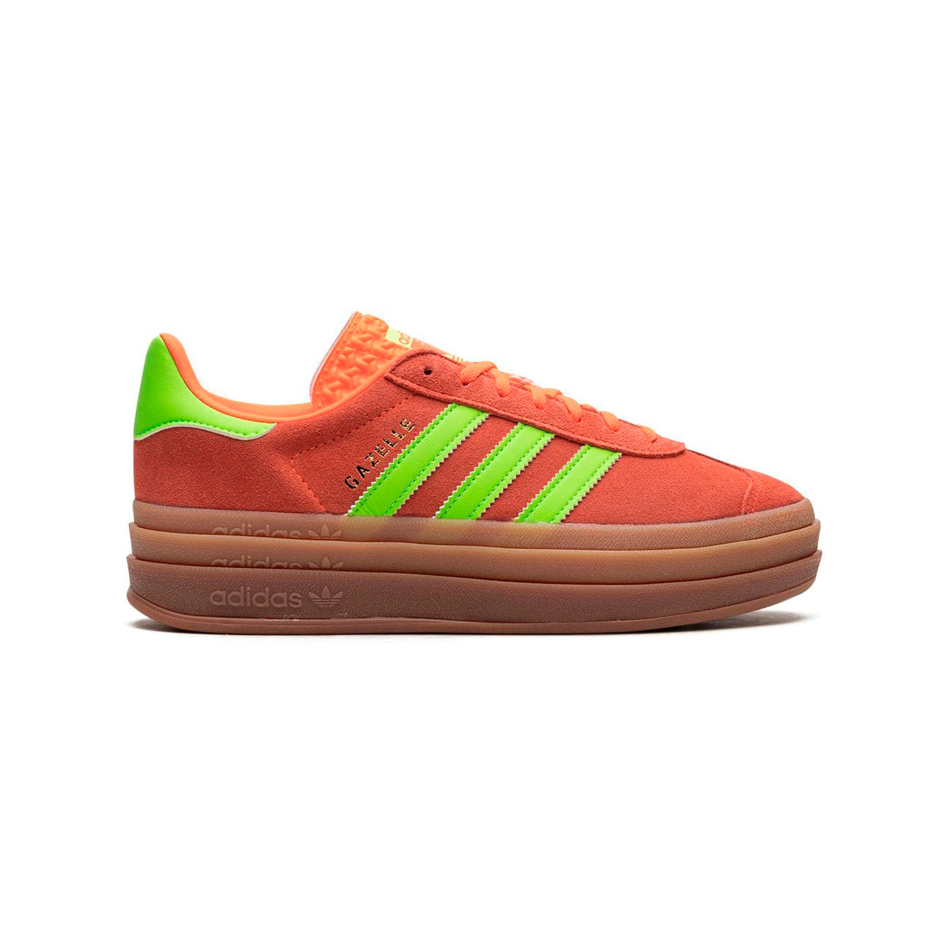 Adidas Gazelle Bold Scarpe Arancioni con Dettagli Verde Fluo Donna Platform