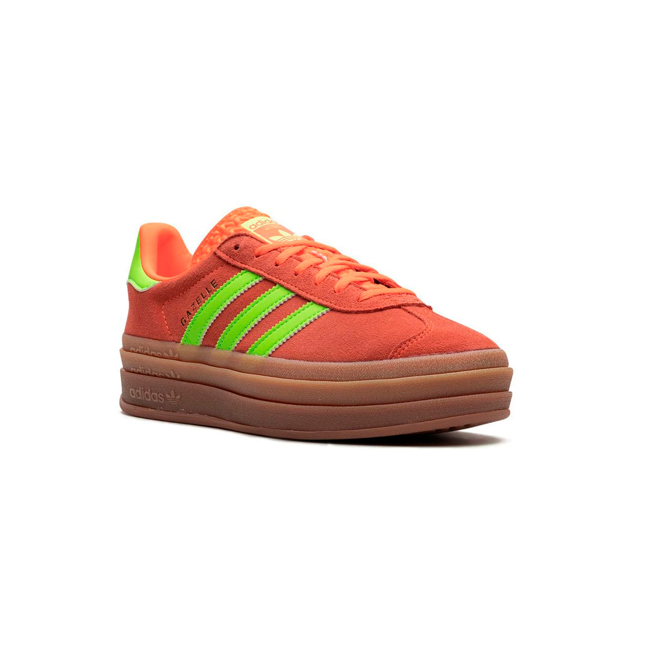 Adidas Gazelle Bold Scarpe Arancioni con Dettagli Verde Fluo Donna Platform