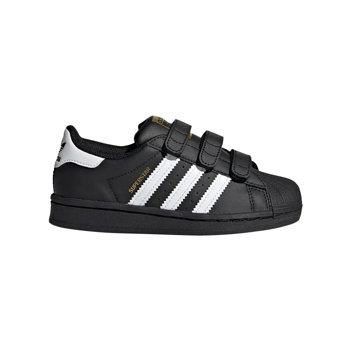 Adidas Superstar Bambini Nere con Strisce Bianche Scarpe Casual