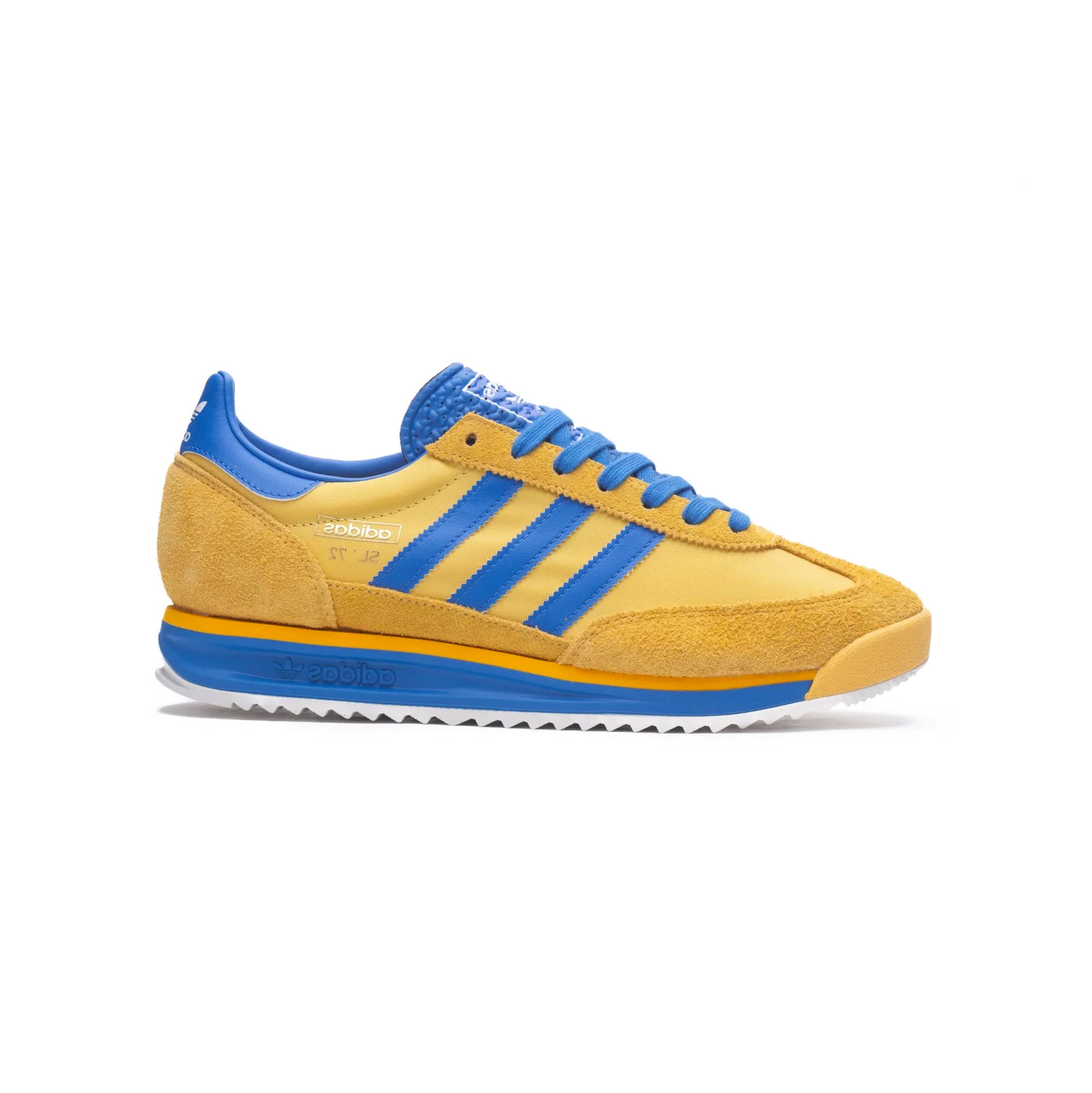 Adidas SL 72 Scarpe Giallo Senape con Strisce Blu Uomo Vintage Retro