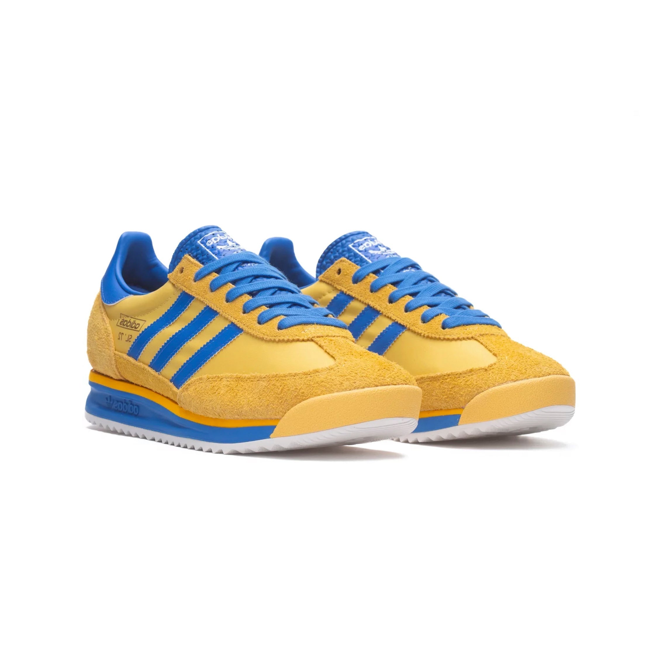 Adidas SL 72 Scarpe Giallo Senape con Strisce Blu Uomo Vintage Retro