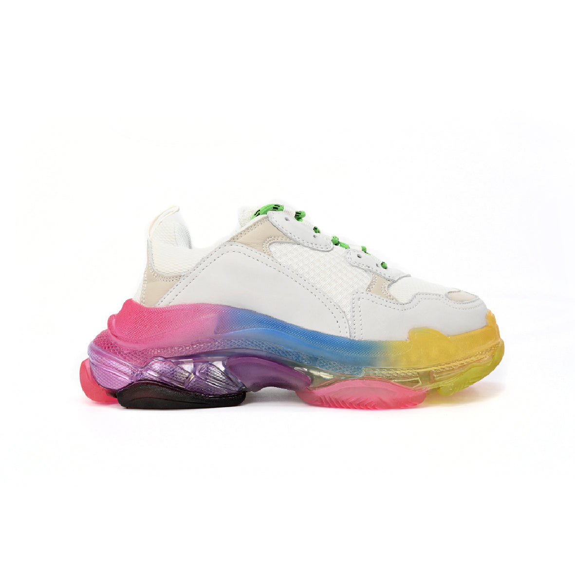 Balenciaga Triple S Sneakers Bianche con Suola Arcobaleno Unisex